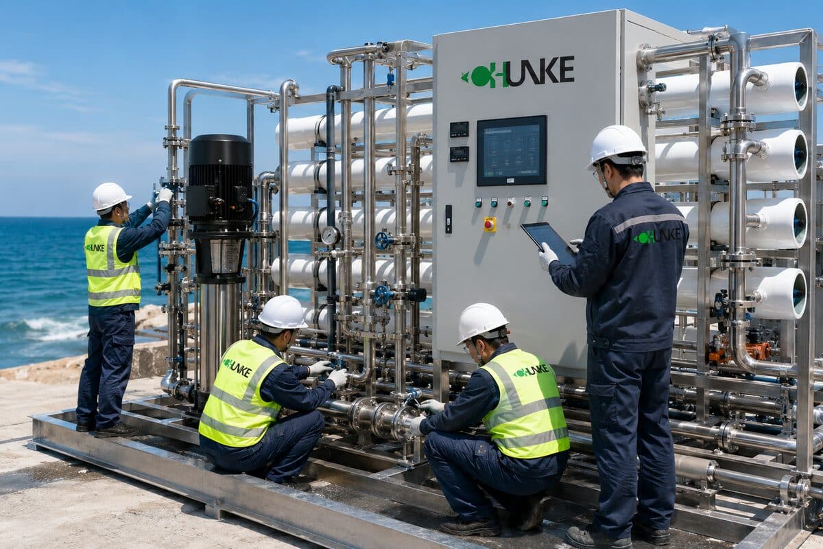 Containerized seawater reverse osmosis SWRO plant ready for export